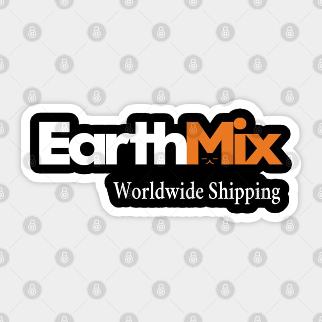 Earthmix Shipping White and Orange Sticker by globalrainbowengineers 